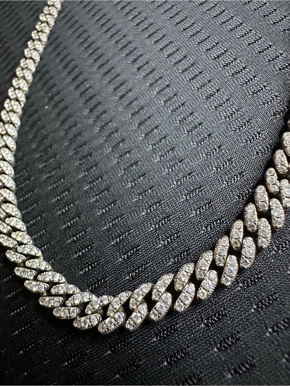 Pavé Cuban Link Necklace in Silver
